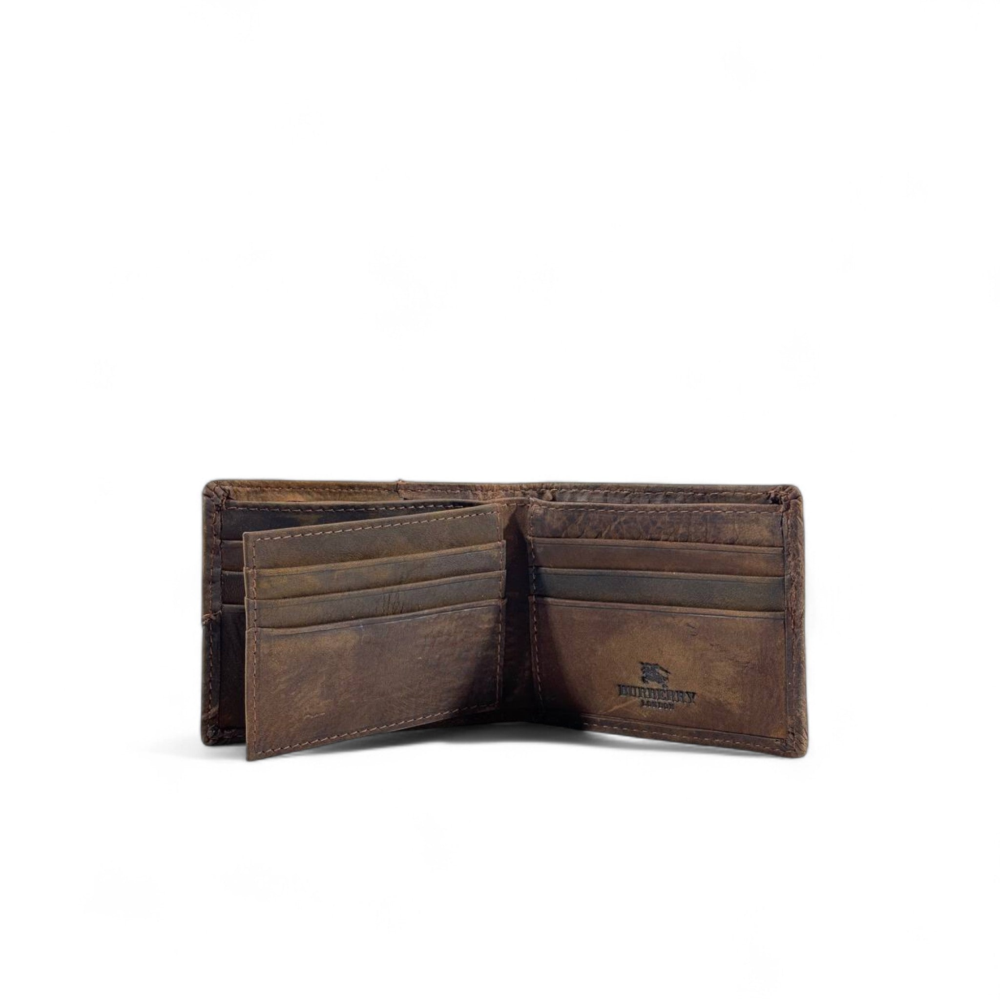 🤎 Burberry London Vintage Leather Wallet – Brown Classic