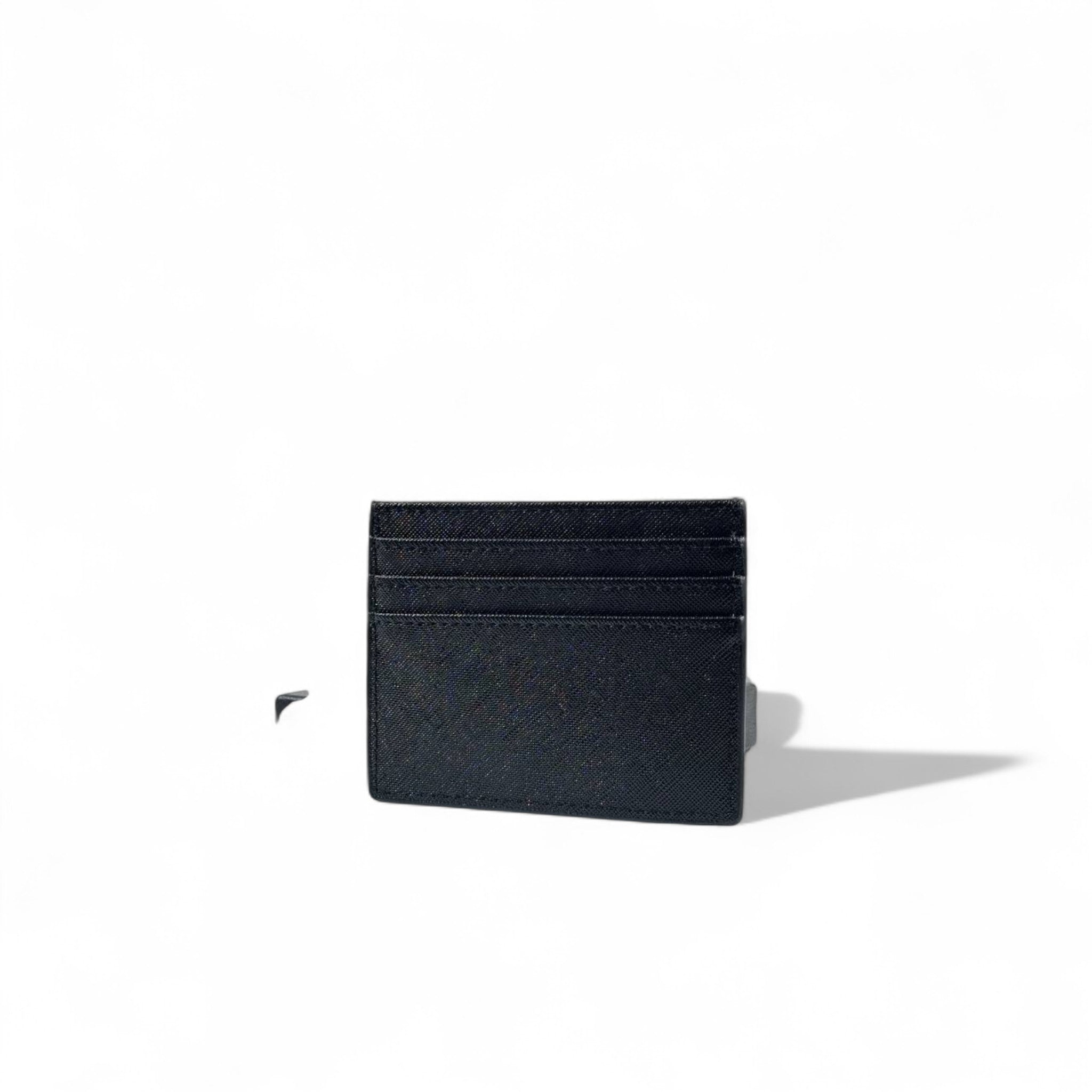 🖤 Prada Saffiano Leather Card Holder – Black with Gold Logo