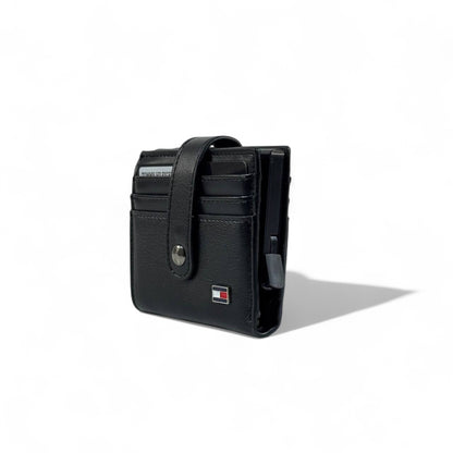 🖤 Tommy Hilfiger Black Leather Wallet – Strap Closure