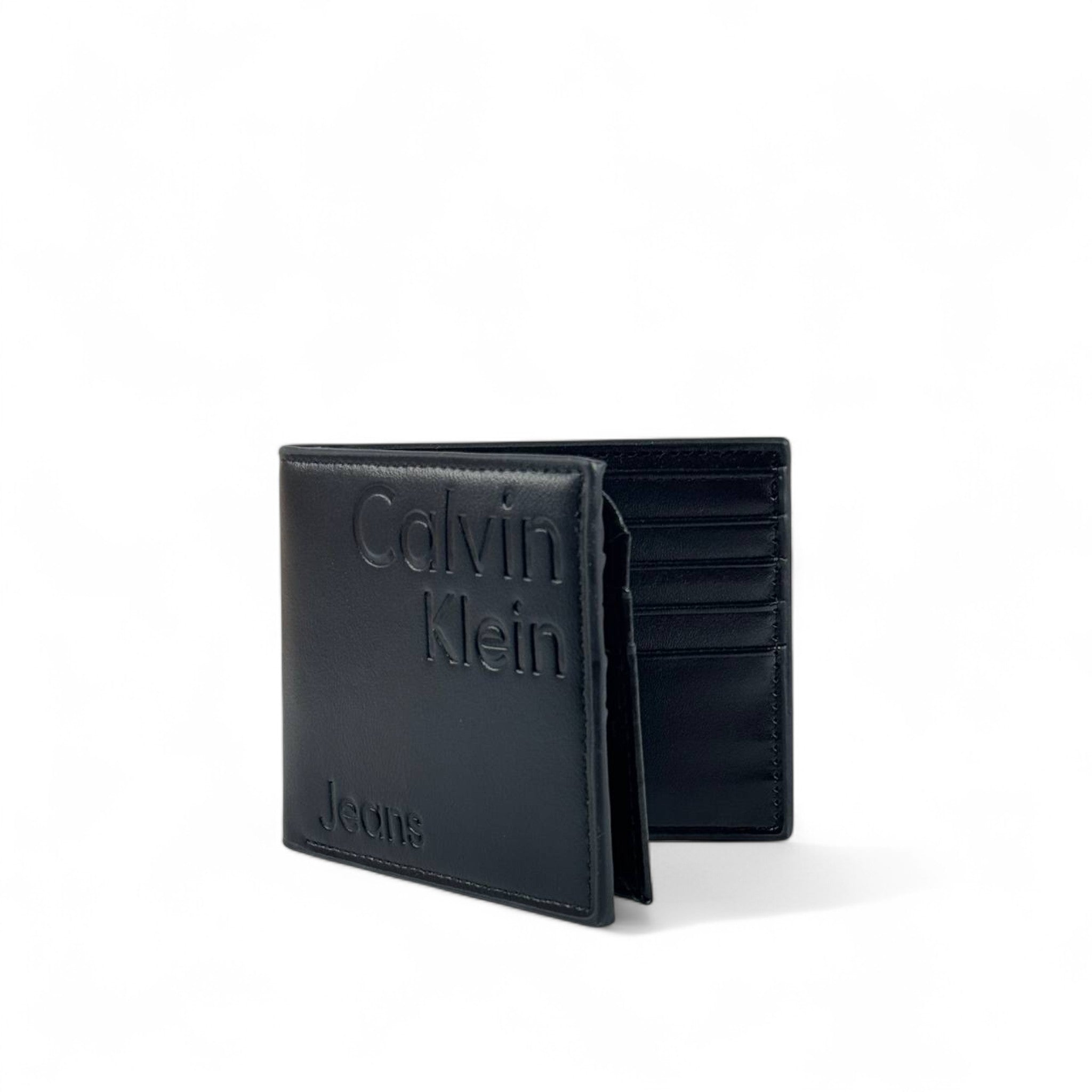 🖤 Calvin Klein Jeans Black Leather Wallet – Embossed Logo