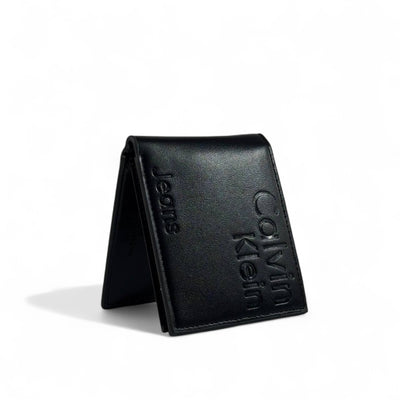 Calvin Klein Jeans Black Leather Wallet – Embossed Logo