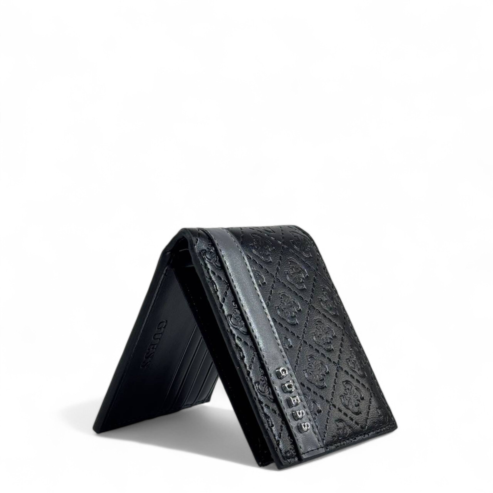 🖤 Guess Black Embossed Leather Wallet – Signature Logo Design