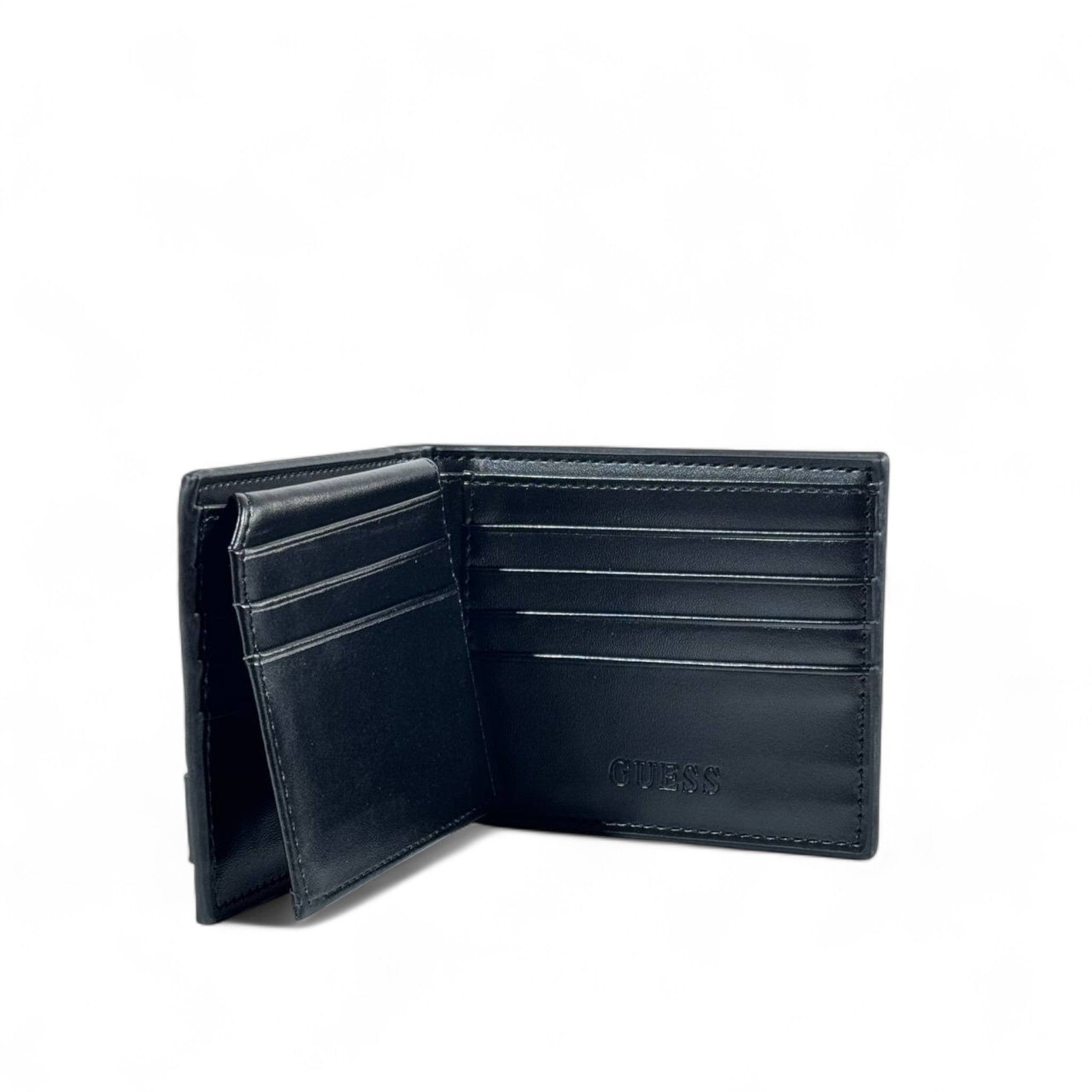 🖤 Guess Black Embossed Leather Wallet – Signature Logo Design