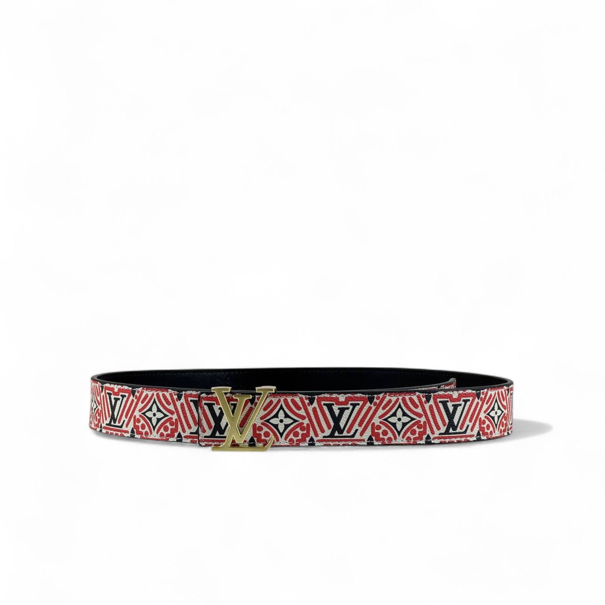 🔴 Louis Vuitton Monogram Canvas Belt – LV Gold Buckle | 115 cm