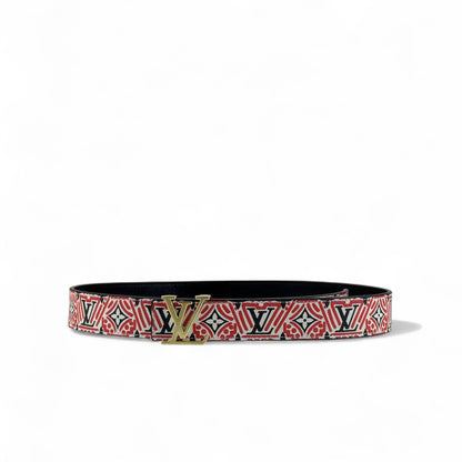 🔴 Louis Vuitton Monogram Canvas Belt – LV Gold Buckle | 115 cm