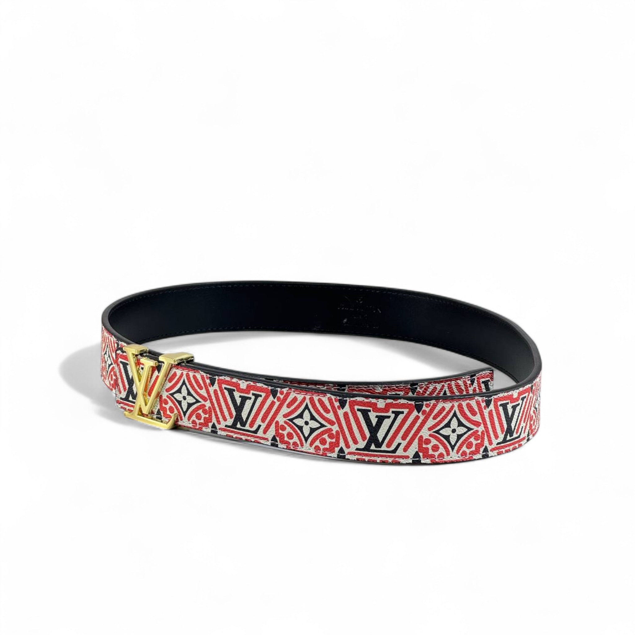 🔴 Louis Vuitton Monogram Canvas Belt – LV Gold Buckle | 115 cm