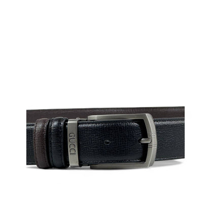 🖤 Gucci Black Leather Belt – Classic Silver Buckle | 125 cm