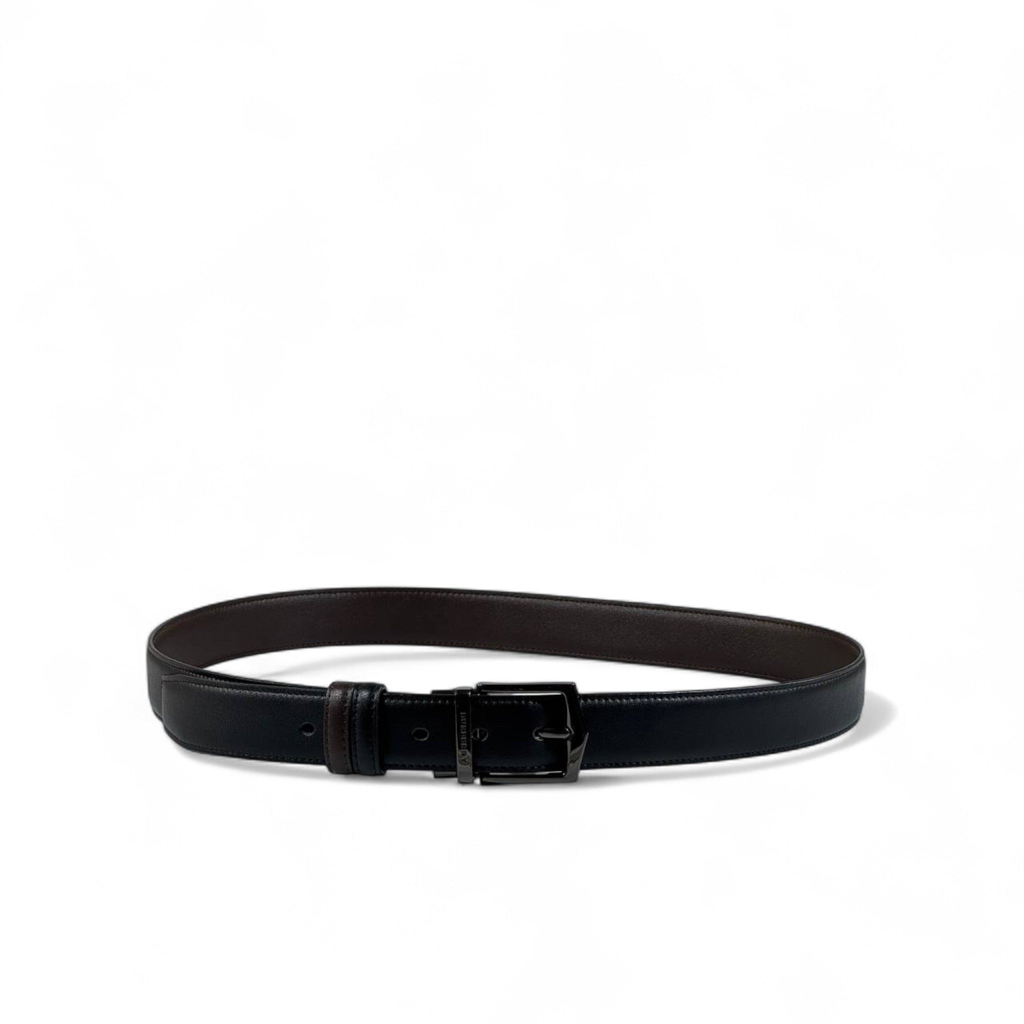 🤎 Burberry Reversible Leather Belt – Black & Brown with Logo Buckle | 120 cm
