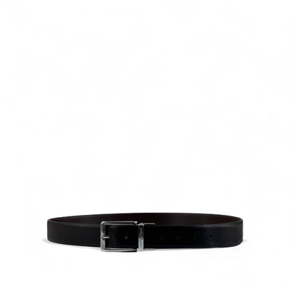 🖤 Armani Exchange Black Leather Belt – AX Logo Buckle | 115 cm