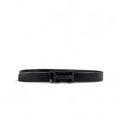 Hermès Black Croc-Embossed Leather Belt with H Buckle | 120 cm