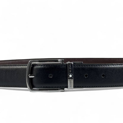 Montblanc Black Leather Belt | 115 cm