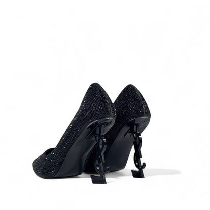 👠✨ Saint Laurent Black Crystal Pumps ✨🖤💎