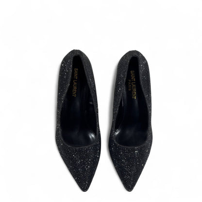 👠✨ Saint Laurent Black Crystal Pumps ✨🖤💎