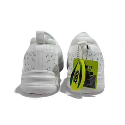 Skechers Crystal Knit Slip-On Sneakers – White Comfort Walking Shoes ✨👟 | Lightweight Breathable Trainers