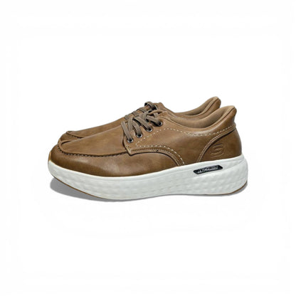 Skechers Ultra Light Leather Sneakers – Brown Casual Comfort Shoes 👞✨ | Lightweight Everyday Walking Shoes