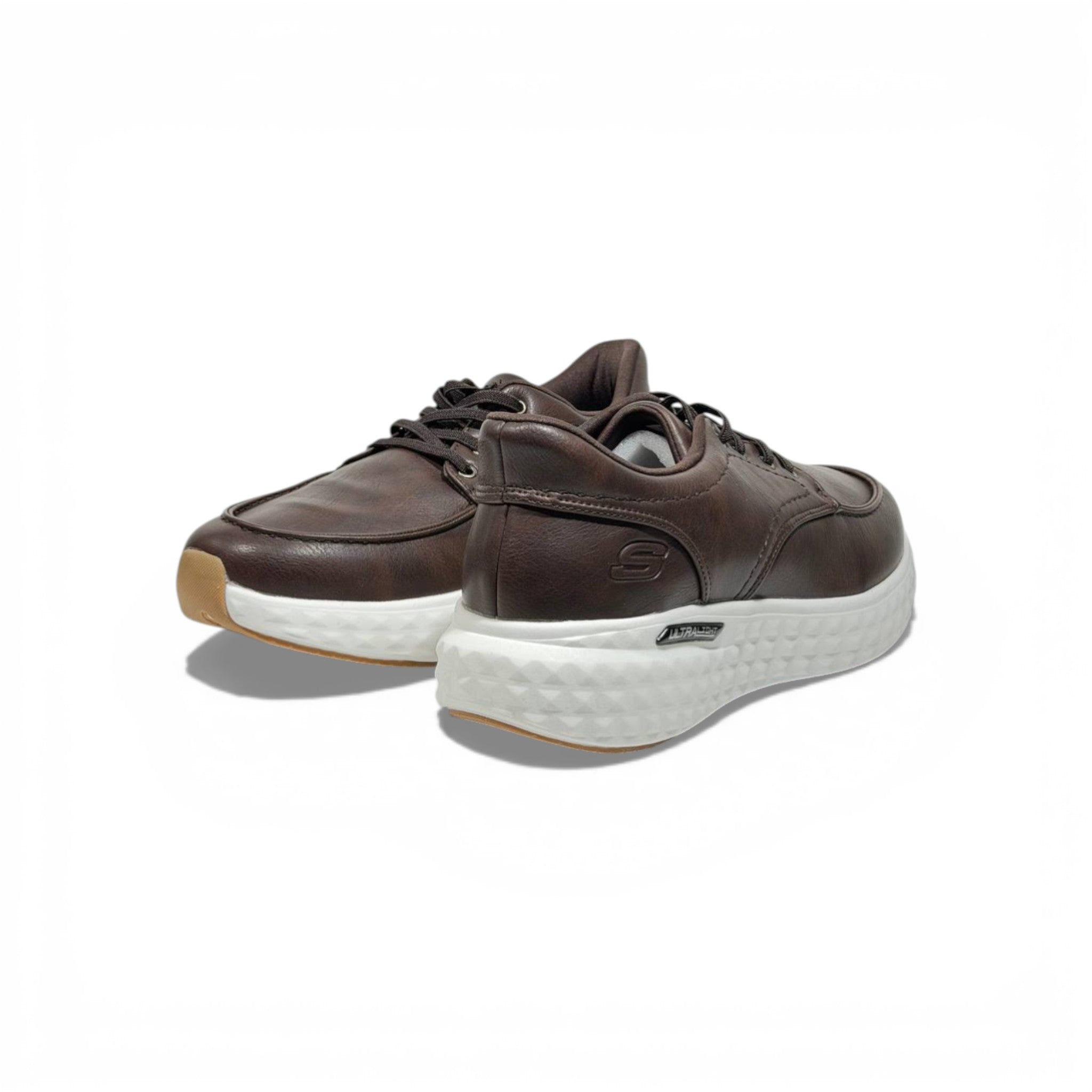 Skechers Ultra Light Leather Sneakers – Dark Brown Casual Comfort Shoes 👞✨ | Lightweight Everyday Walking Shoes