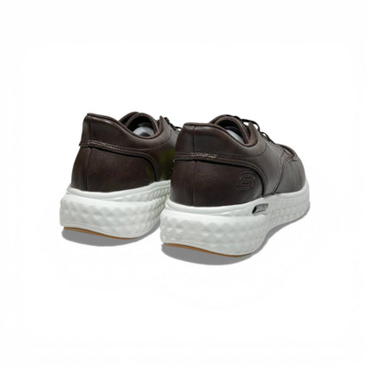 Skechers Ultra Light Leather Sneakers – Dark Brown Casual Comfort Shoes 👞✨ | Lightweight Everyday Walking Shoes