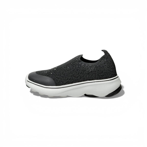 Skechers Slip-On Knit Sneakers – Black Lightweight Comfort Walking Shoes  | Breathable Casual Trainers