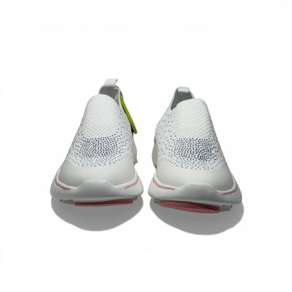 Skechers Crystal Slip-On Sneakers – White Sparkle Comfort Shoes ✨👟 | Lightweight Breathable Walking Trainers