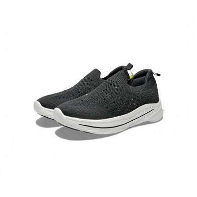 Skechers Crystal Slip-On Sneakers – Black Sparkle Comfort Shoes ✨🖤 | Lightweight Breathable Walking Trainers