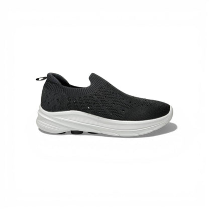 Skechers Crystal Slip-On Sneakers – Black Sparkle Comfort Shoes ✨🖤 | Lightweight Breathable Walking Trainers