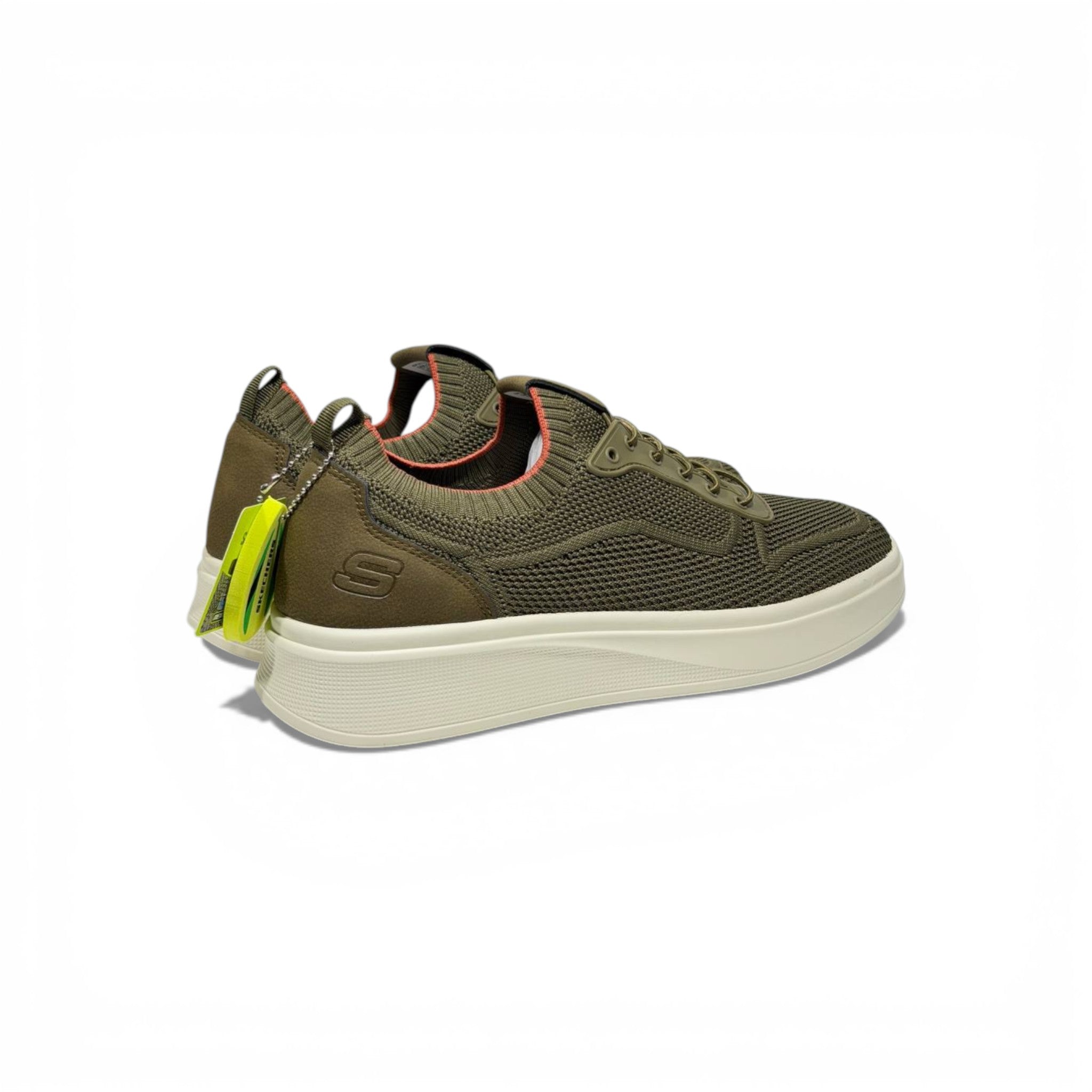 Skechers Mesh Lace-Up Sneakers – Olive Green Comfort Trainers 👟🌿 | Lightweight Breathable Casual Walking Shoes