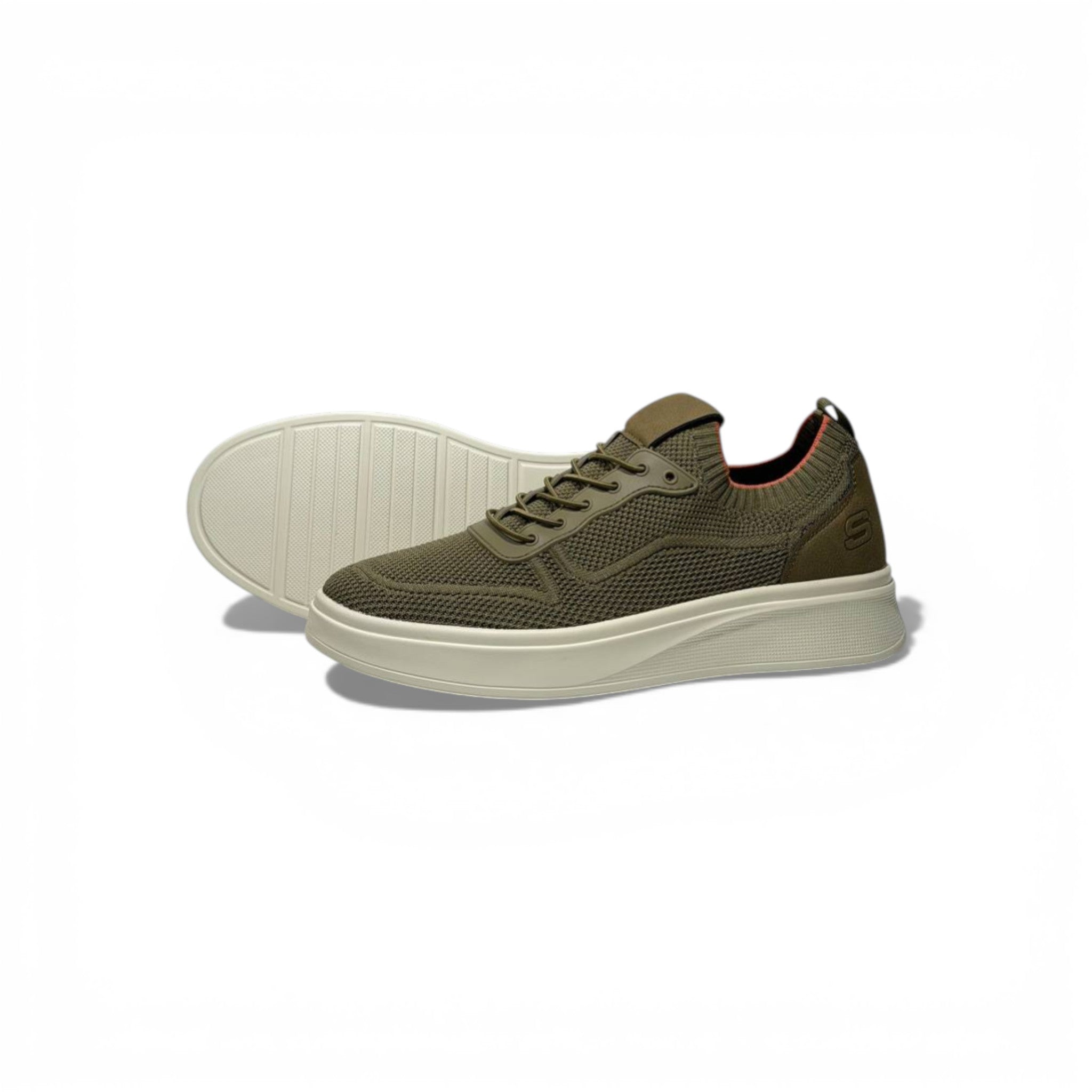 Skechers Mesh Lace-Up Sneakers – Olive Green Comfort Trainers 👟🌿 | Lightweight Breathable Casual Walking Shoes