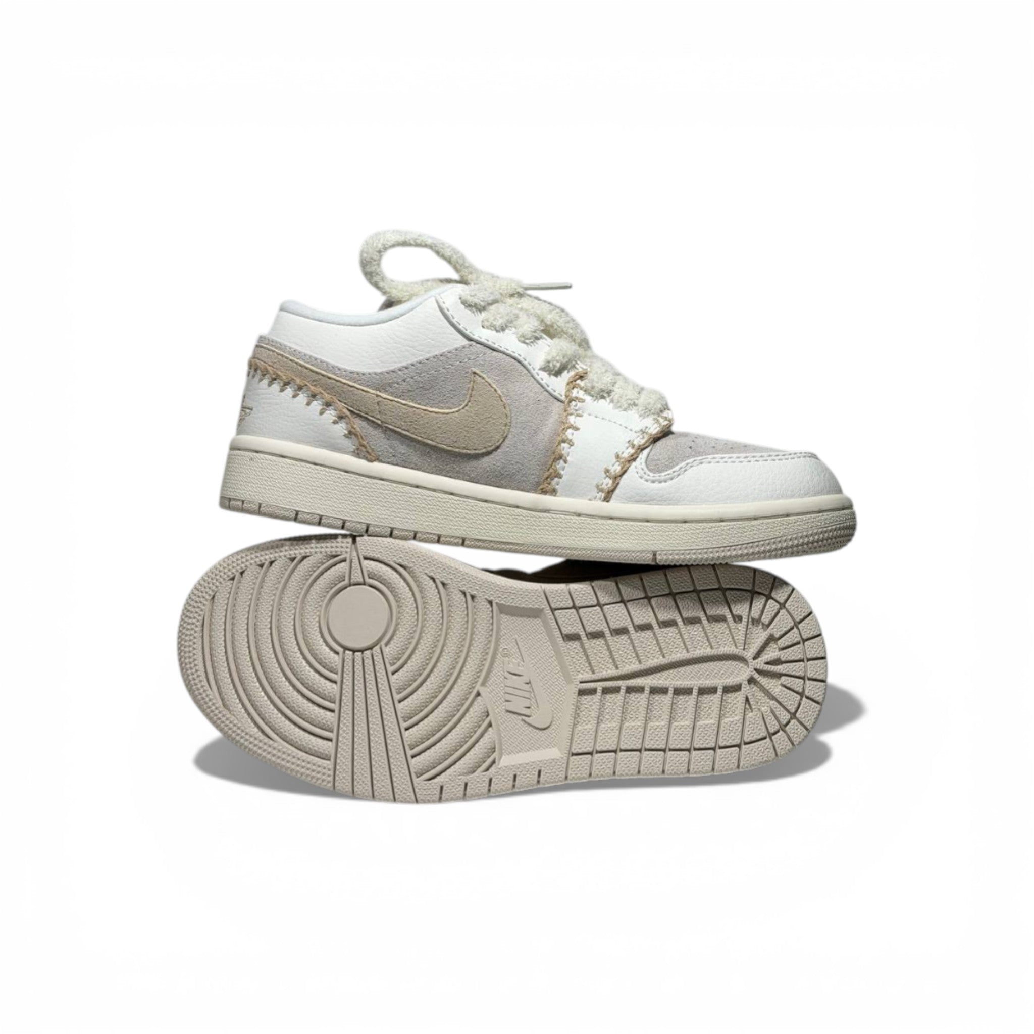 Nike Air Jordan Low Vintage Stitch Sneakers – Cream & Beige Retro Trainers 👟✨ | Premium Street Style Shoes