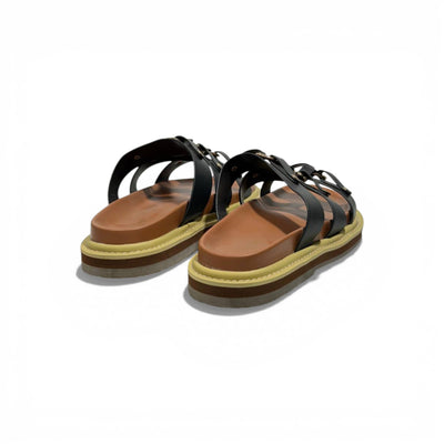 Celine Multi-Strap Leather Sandals – Black Luxury Designer Slides 🖤✨ | Premium Summer Comfort Sandals