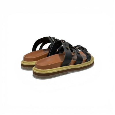 Celine Multi-Strap Leather Sandals – Black Luxury Designer Slides 🖤✨ | Premium Summer Comfort Sandals