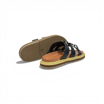 Celine Multi-Strap Leather Sandals – Black Luxury Designer Slides 🖤✨ | Premium Summer Comfort Sandals