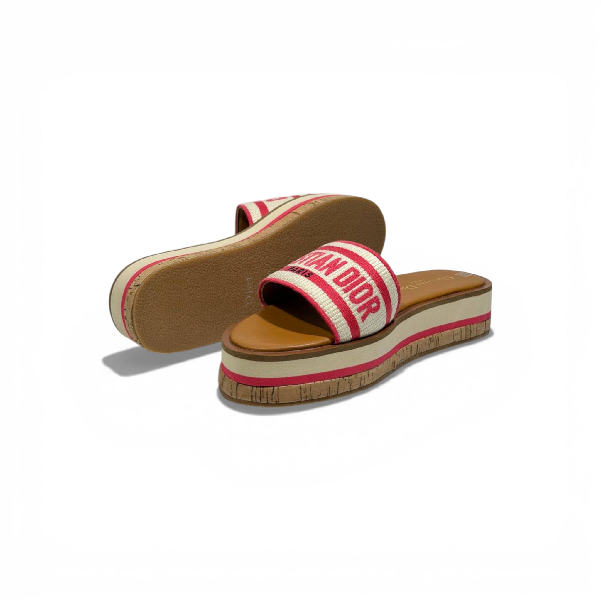 Christian Dior Paris Platform Slides – hot pink Logo Designer Sandals ❤️✨ | Luxury Summer Comfort Slides