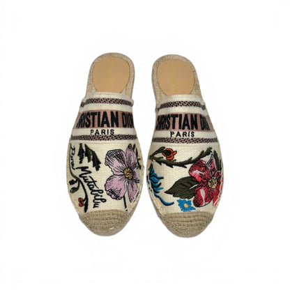 Christian Dior Floral Espadrille Slides – Embroidered Designer Summer Mules 🌸✨ | Dior Paris Luxury Sandals