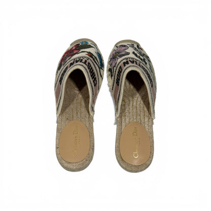 Christian Dior Floral Espadrille Slides – Embroidered Designer Summer Mules 🌸✨ | Dior Paris Luxury Sandals