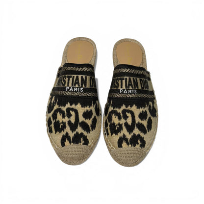 Christian Dior Leopard Espadrille Slides – Animal Print Designer Mules 🐆✨ | Dior Paris Luxury Summer Sandals