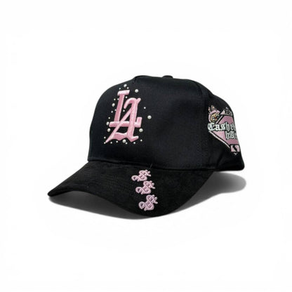 🧢 LA Pink Drip Streetwear Cap – Soft Luxe Urban Edition 💖
