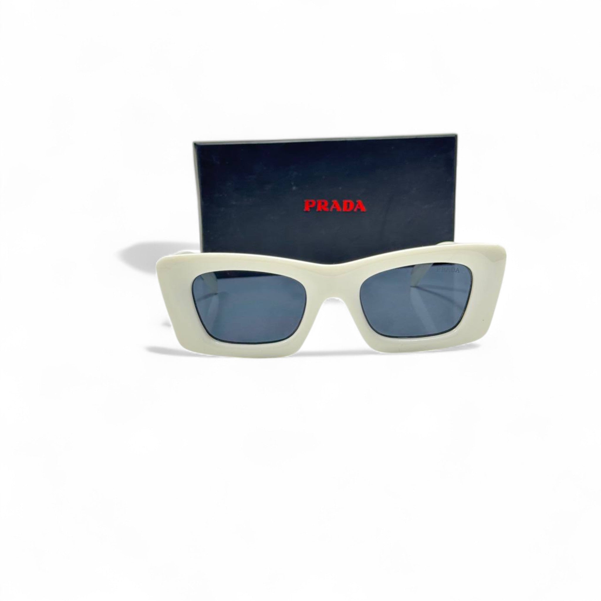 Prada Symbole Square Sunglasses – Cream Luxe with Iconic Triangle Logo 🤍🖤