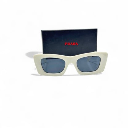 Prada Symbole Square Sunglasses – Cream Luxe with Iconic Triangle Logo 🤍🖤