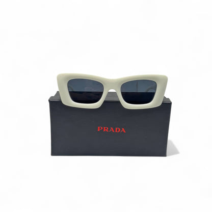 Prada Symbole Square Sunglasses – Cream Luxe with Iconic Triangle Logo 🤍🖤