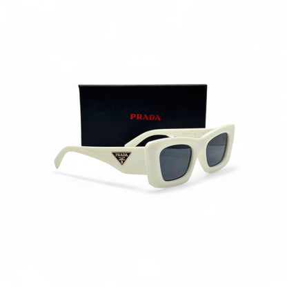 Prada Symbole Square Sunglasses – Cream Luxe with Iconic Triangle Logo 🤍🖤