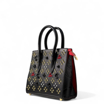 Christian Louboutin Cabarock Vertical Mini Tote – Studded Black & Red Power Statement 🖤❤️