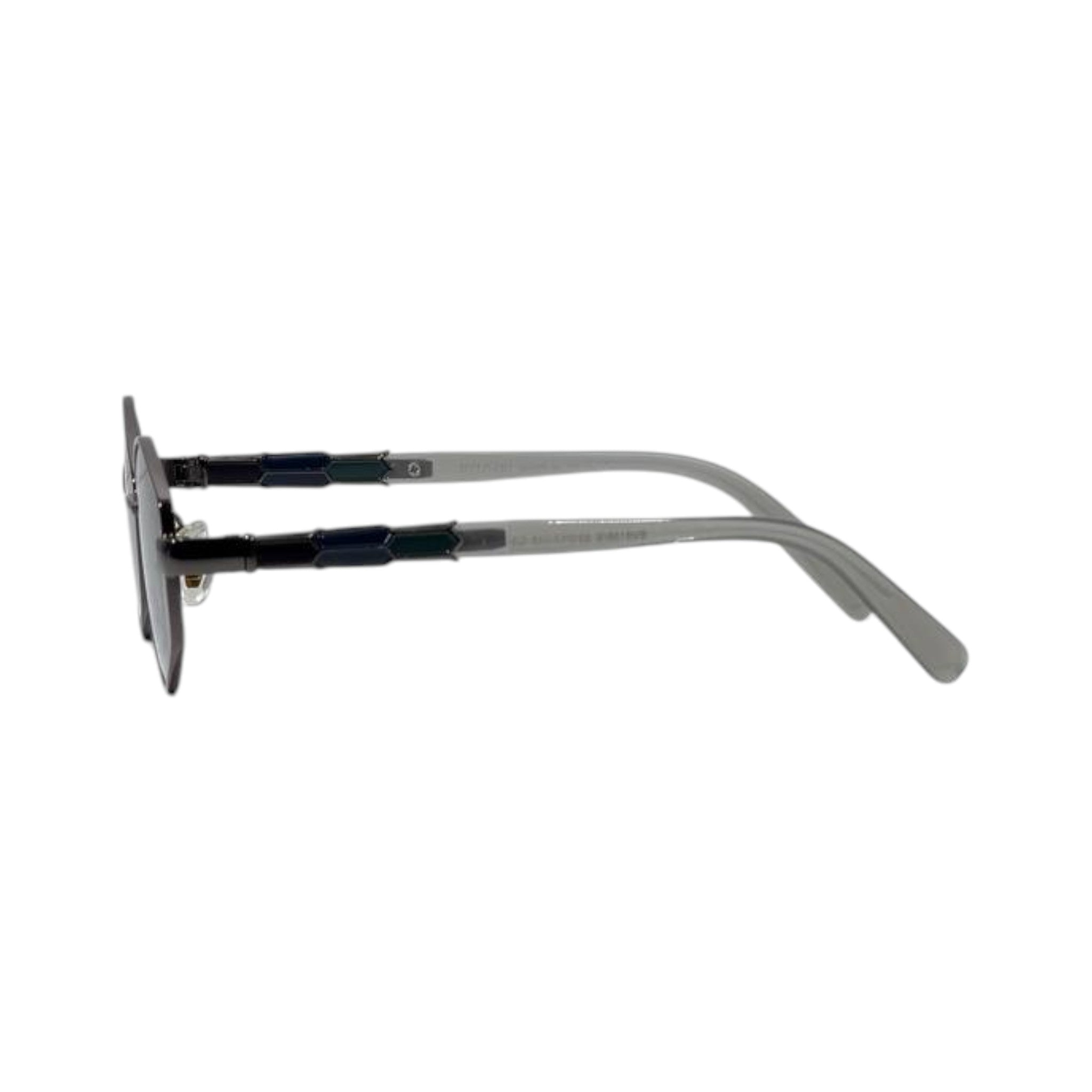 🕶️ Bvlgari Octagon Rimless Sunglasses – Gunmetal Edition