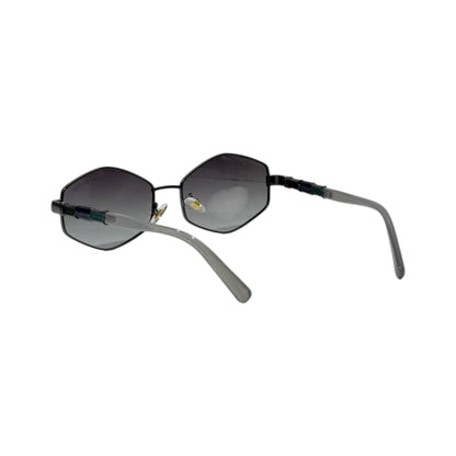 🕶️ Bvlgari Octagon Rimless Sunglasses – Gunmetal Edition