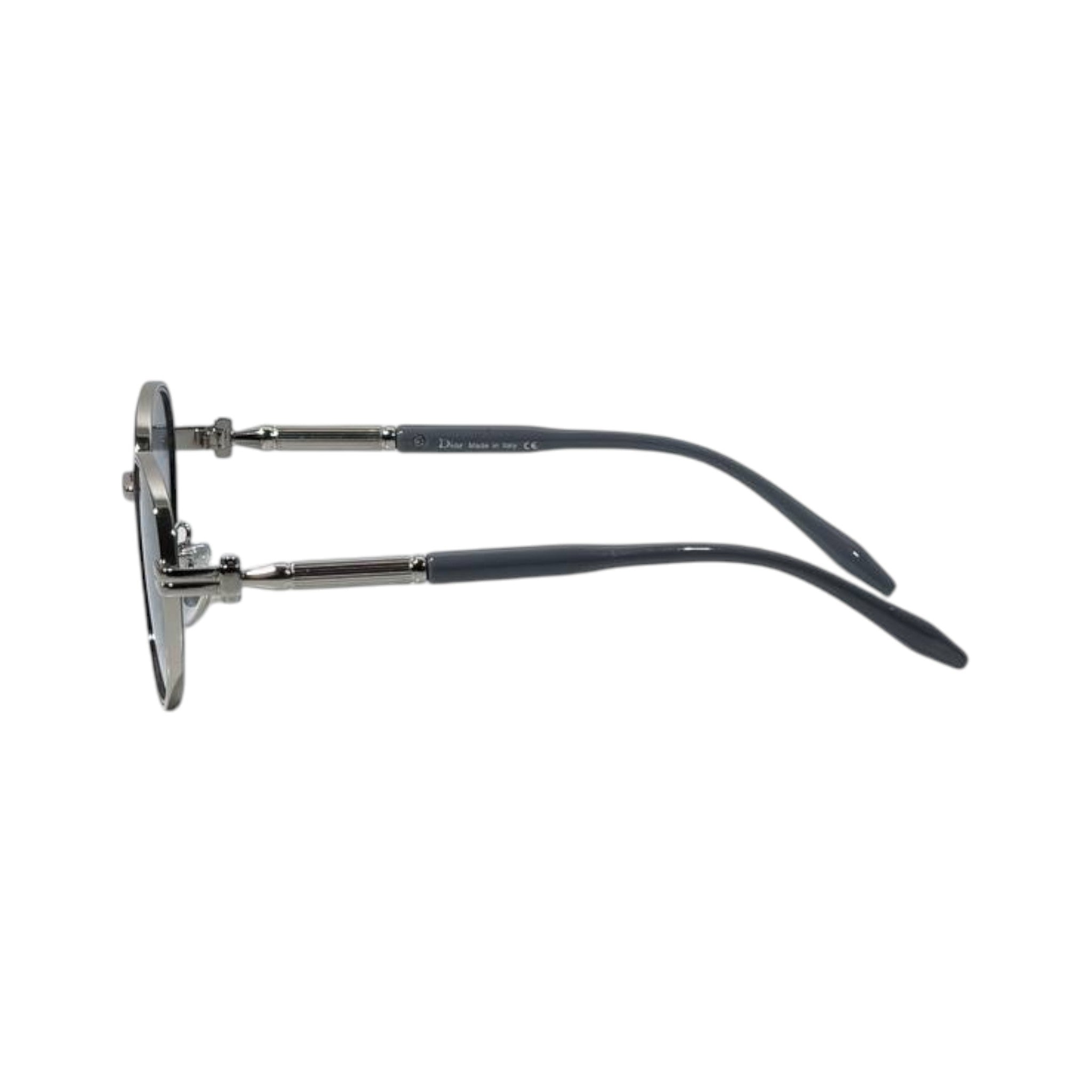 🕶️ Dior Round Metal Sunglasses – Silver Blue Gradient Edition