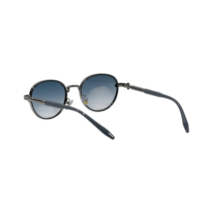 🕶️ Dior Round Metal Sunglasses – Silver Blue Gradient Edition