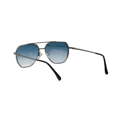 🕶️ Marc Jacobs Geometric Aviator Sunglasses – Silver Blue Gradient Edition