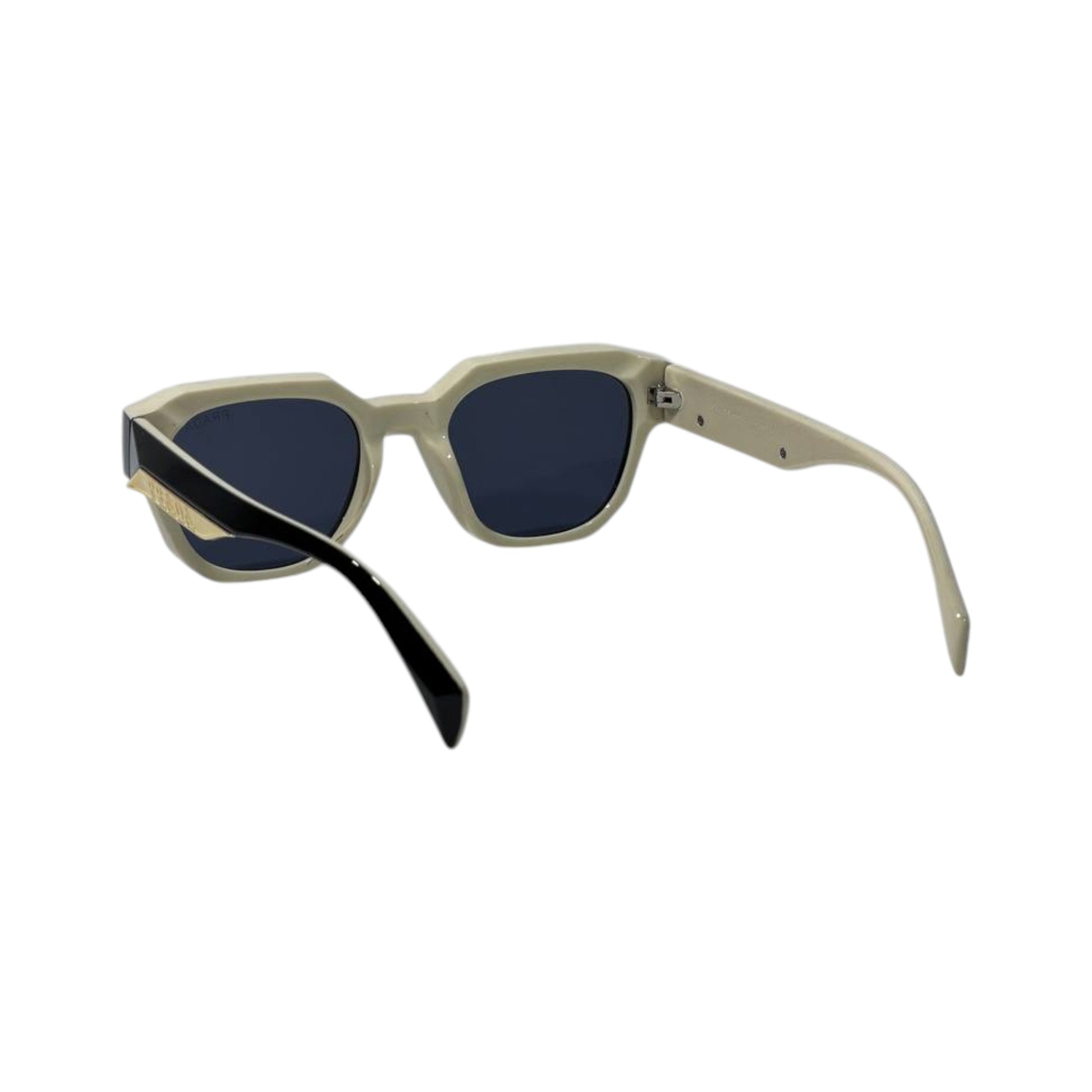 🕶️ Prada Geometric Two-Tone Sunglasses – Black & Ivory Luxury Edition