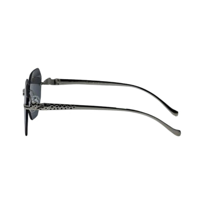 🕶️ Cartier Rimless Geometric Luxury Sunglasses – Silver & Blue Edition