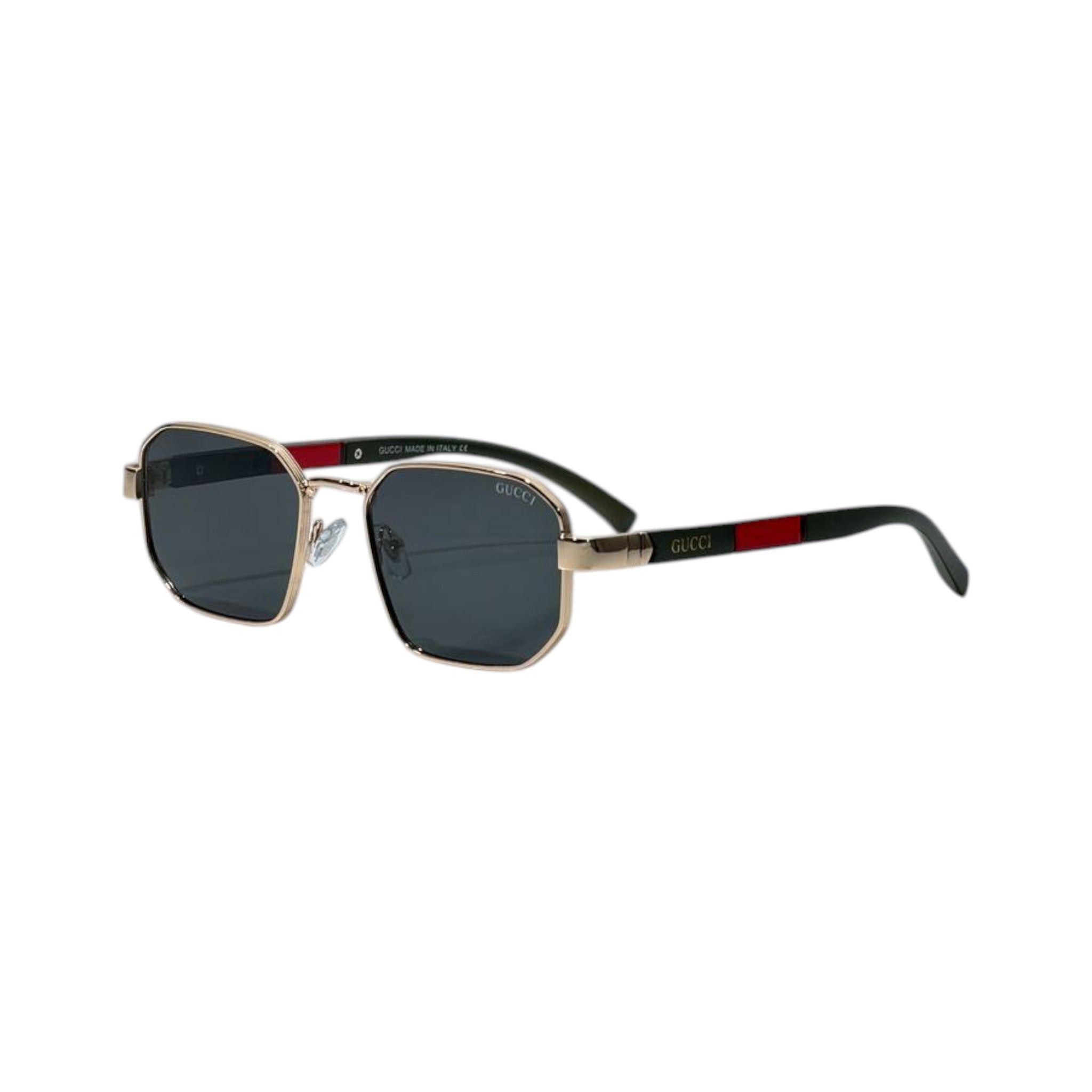 🕶️ Gucci Web Stripe Aviator Square Sunglasses – Gold & Black Edition