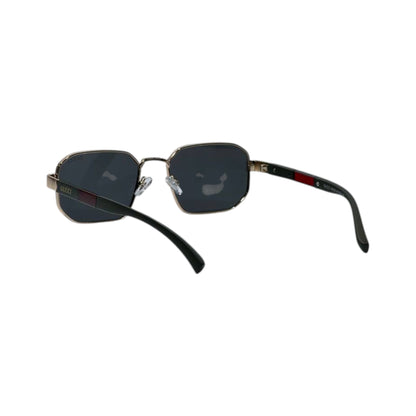 🕶️ Gucci Web Stripe Aviator Square Sunglasses – Gold & Black Edition